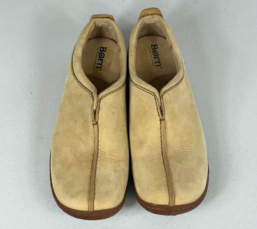 Born Women's Tan Nubuck Split Toe Loafer Shoe Size 7 M EUR 38 W5241 Casual